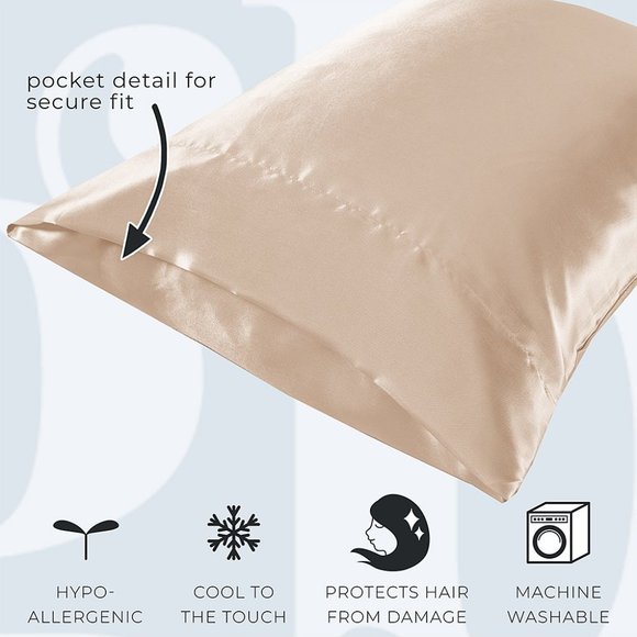 NWT Caramel Satin Pillowcase - Set of Two - Picture 2 of 3